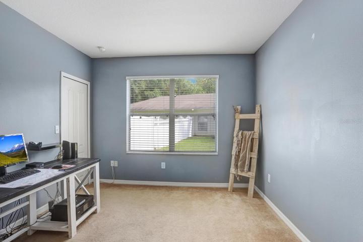 The downstairs bedroom can also be utilized as an office space.