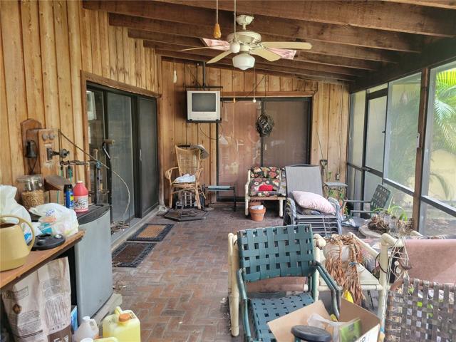 Back Patio with sealed brick floor