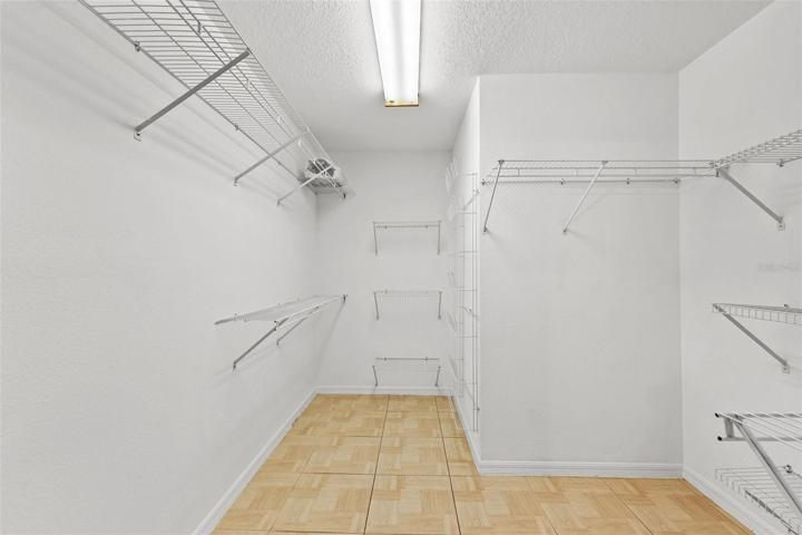 Generously sized walk-in wardrobe