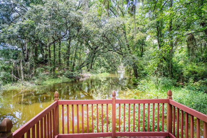 stage/altar overlooking Flint creek