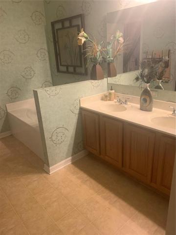 Master bathroom with twin sinks
