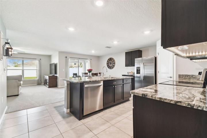 Open, large kitchen