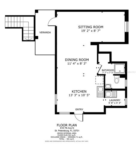 Floor plan for lower garage unit