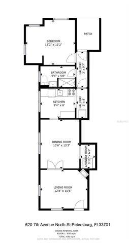 Floor plan for East front unit
