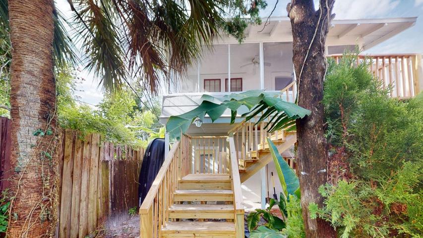 Stairs to upper apartment