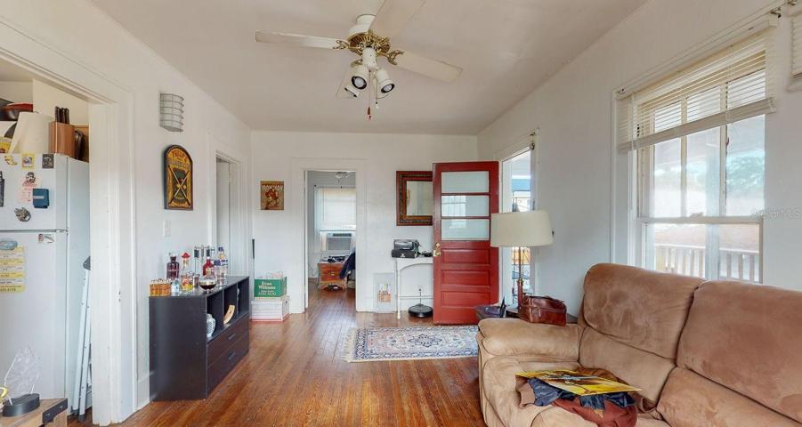 Upper garage apartment living room.