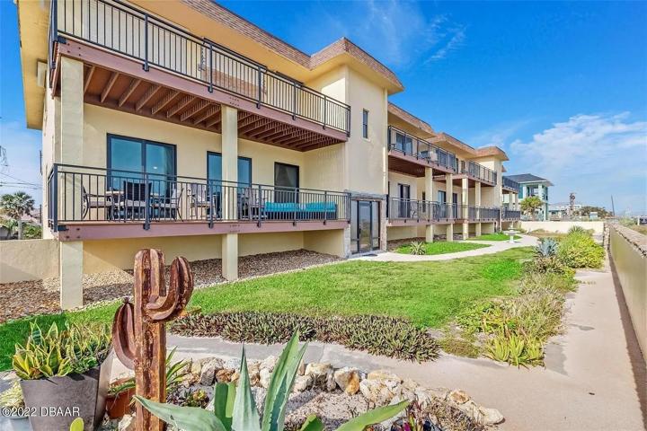 Front elevation. Lower-level deck of 2127 N Ocean Shore Blvd.
