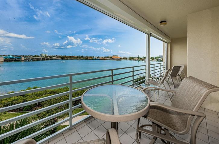 Expansive balcony with south views