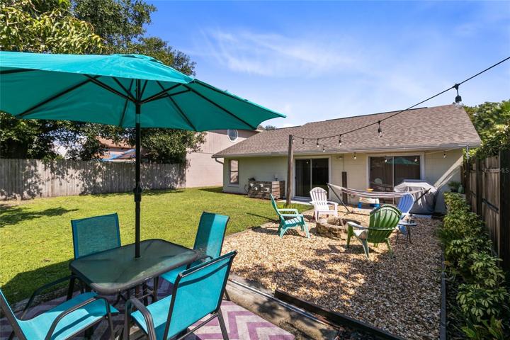 Patio space plus plenty of green space for outdoor games & fun!