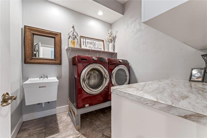 Inside Laundry with Shelves