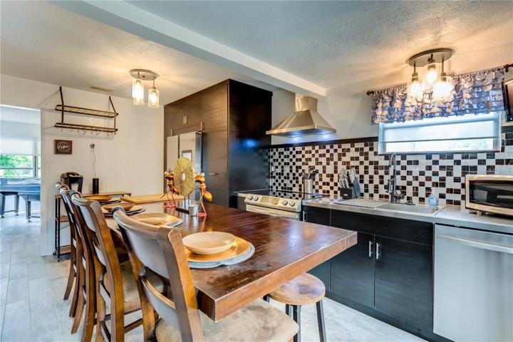 You will love the easy maintenance stainless steel counter top