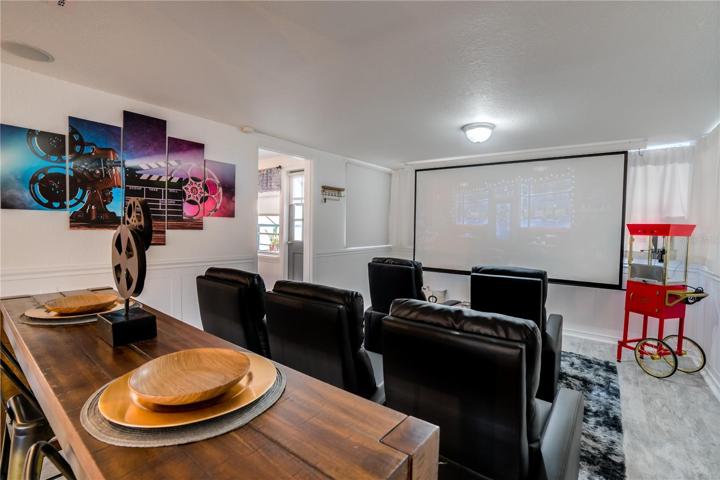 A nice view for the area of the Family Room that is utilized as a Home Theater