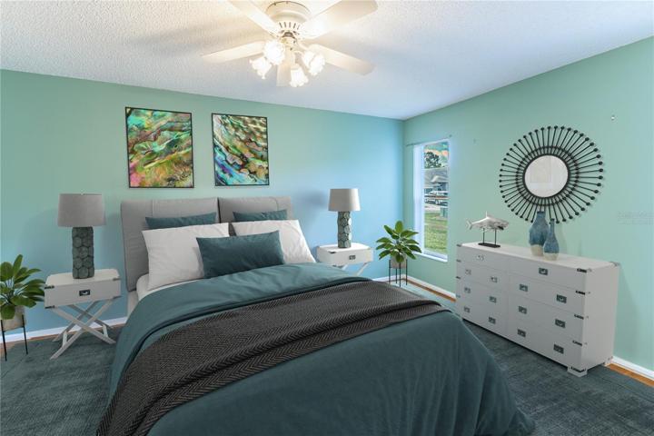 Virtually Staged Master Bedroom