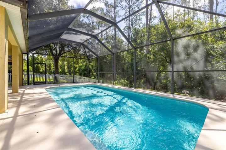 Pool and Lanai with Conservation Wooded-View