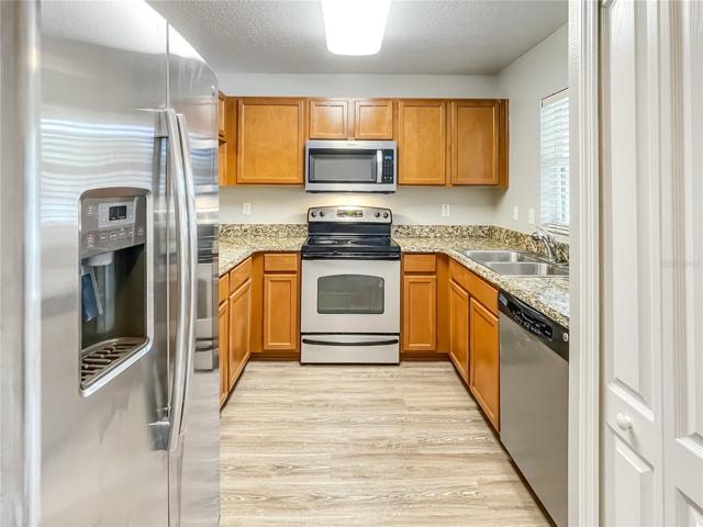 Kitchen with new microwave