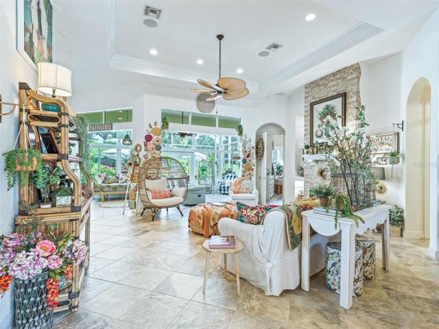 Great Room with view to yard and golf course