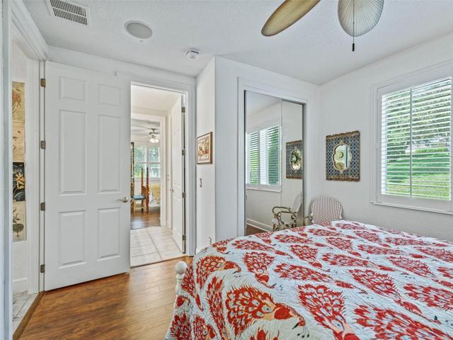 View into bath and of closet