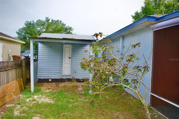 back of the shed entrance.