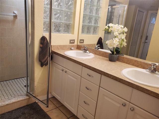 Master bathroom with double vanity.
