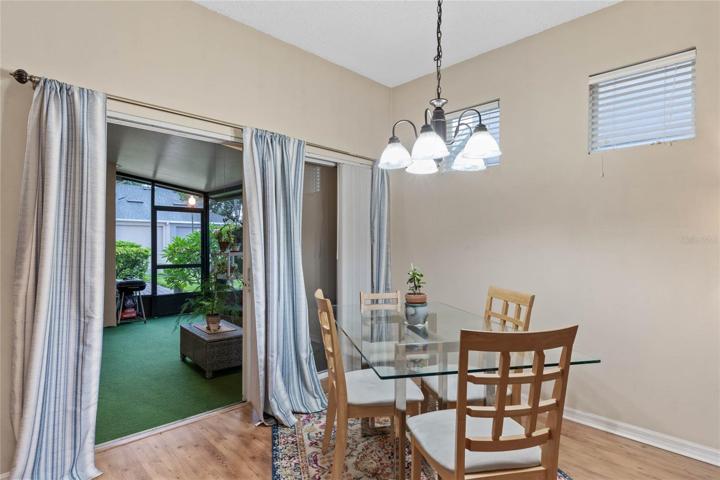 Dining room that opens up to your screened patio
