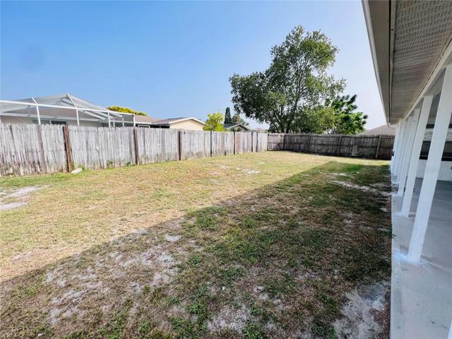 Fenced backyard