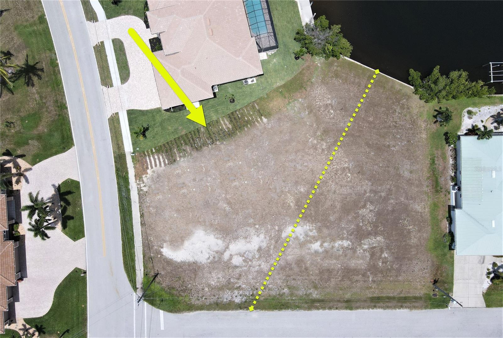 Aerial view of lot