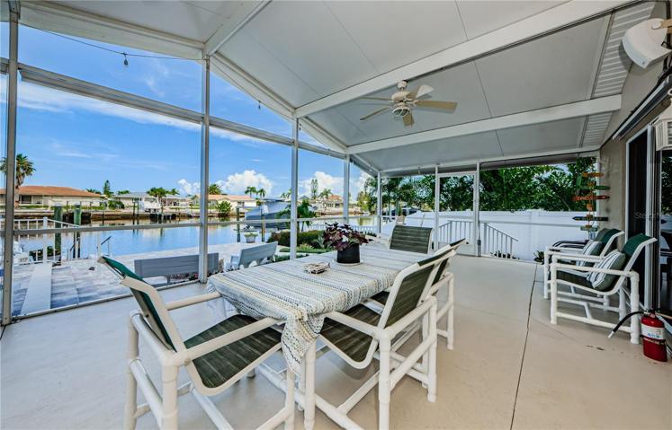 water and power on the screened porch