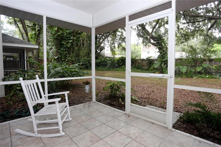 Screened porch off of the Master Bedroom