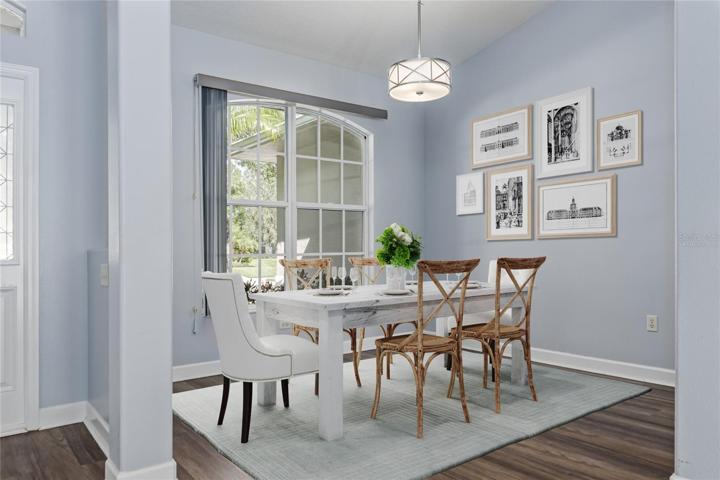 VIRTUALLY STAGED 6412-91 AVENUE EAST PARRISH, FL 34219 MLS#A4578299VIRTUALLY STAGED DINING ROOM