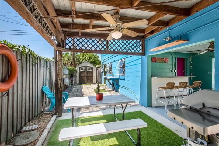 Grilling station, outdoor sink, lots of possibilities
