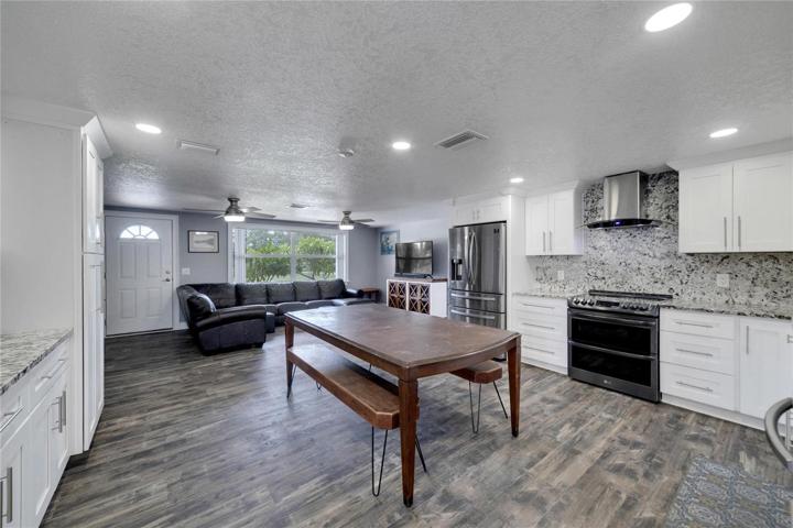 Large kitchen with dinning room combo