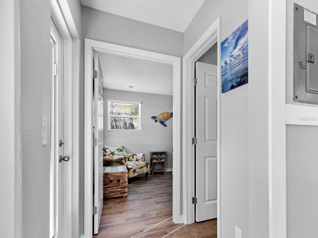Guest house hall between the bedroom, bathroom and bonus room