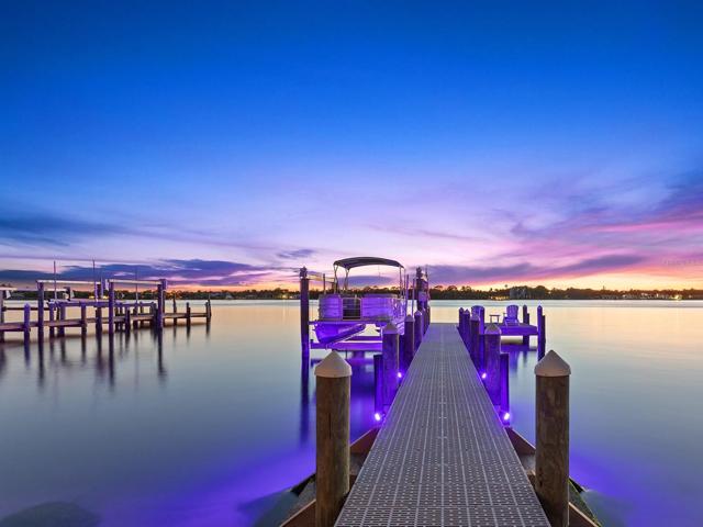 Even the dock has custom lighting in the evening