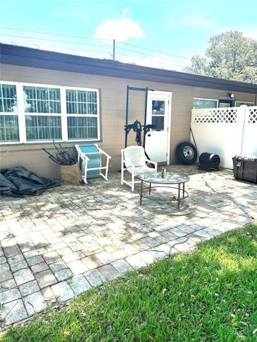 Brick paver back patio
