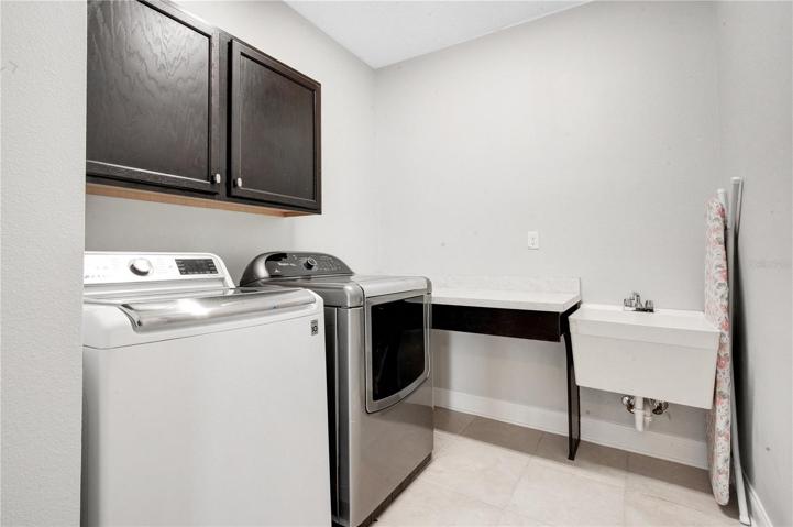 Upstairs laundry room with sink