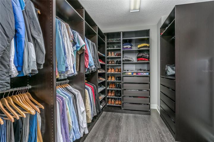 Master closet with custom closet system (2018-$3k)