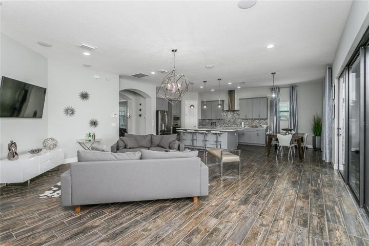 Living room to kitchen view - tons of room for entertaining