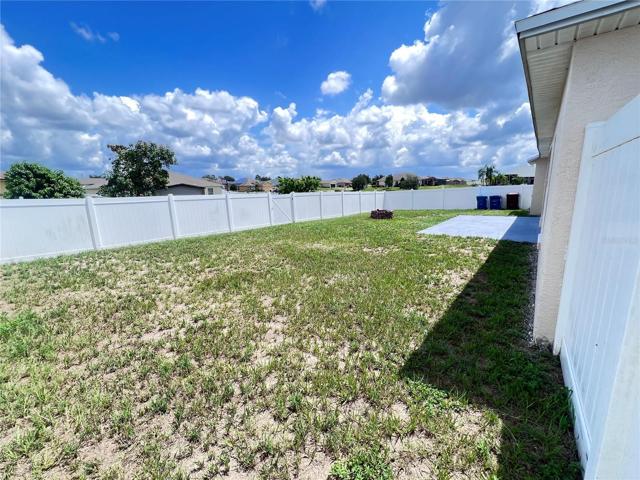 fenced yard