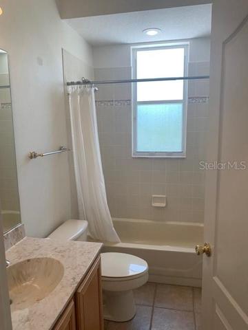 Bathroom just off the family room