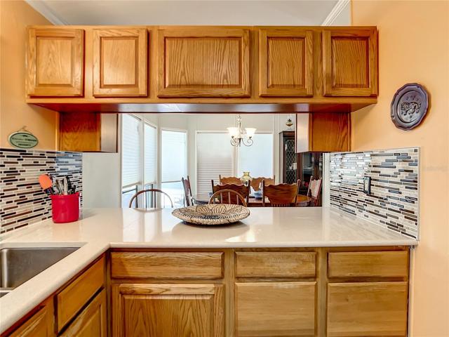 Corian countertops and plenty of cabinet space