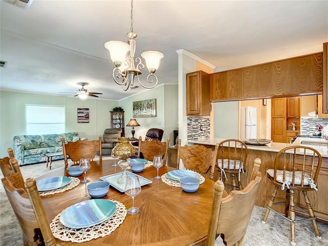 View from dining room into the living room