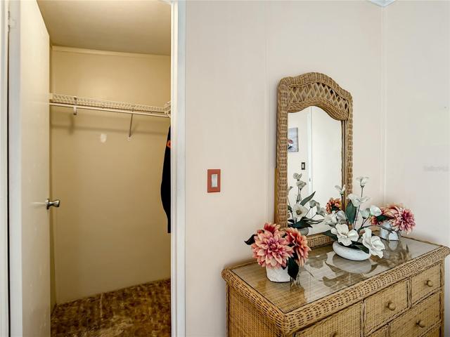 Walk in closet in guest bedroom