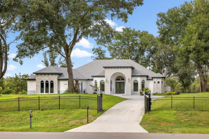 Front Elevation from the road with an Electric Gate