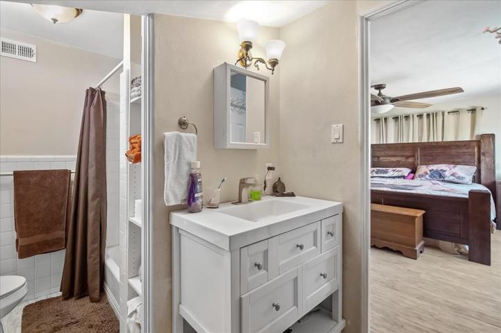 Updated vanity, shower and toilet ensure ultimate privacy.