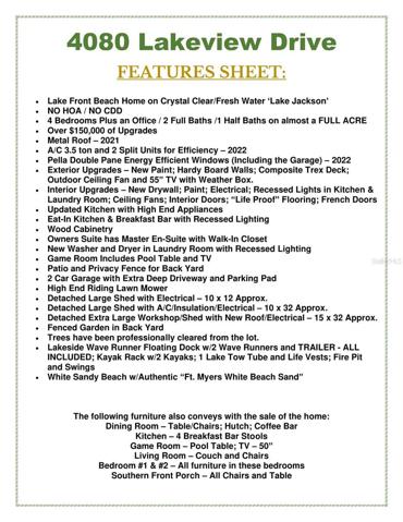Home Features Sheet and there is more.