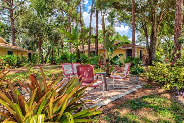 Community outdoor retro seating area