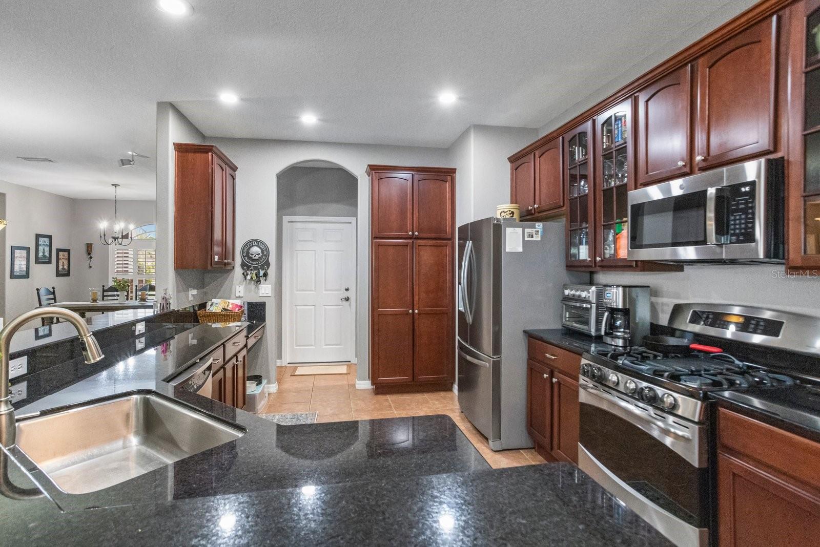 Kitchen with tall cabinet pantry