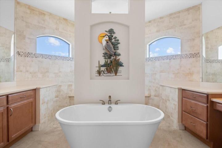 Soaking tub and Walkthrough Shower