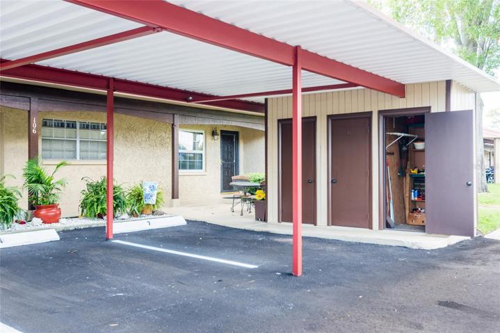 Reserved covered parking and storage unit right outside your front door