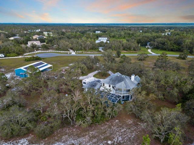 Arial view of the back of the home